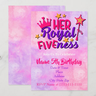 Her Royal Fiveness Birthday Invitation Template