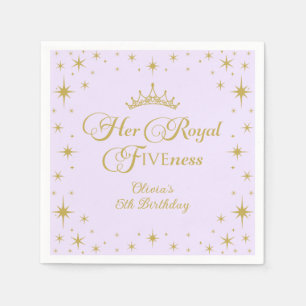 Her Royal Fiveness Gold Princess 5th Birthday Napkin