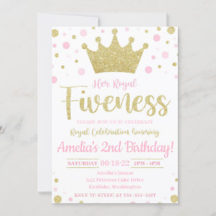 Her Royal Fiveness Invitation Princess Invite