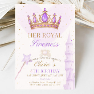 Her Royal Fiveness Princess Birthday Invite Editab