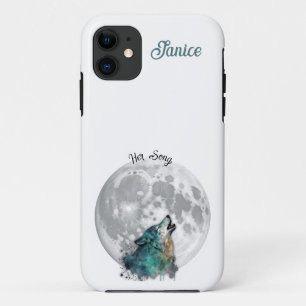 "Her Song" Wolf and Moon Customisable Case-Mate iPhone Case