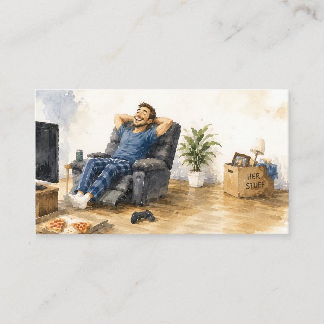 Her Stuff Is Gone - Happy Divorce Enclosure Card (Front)