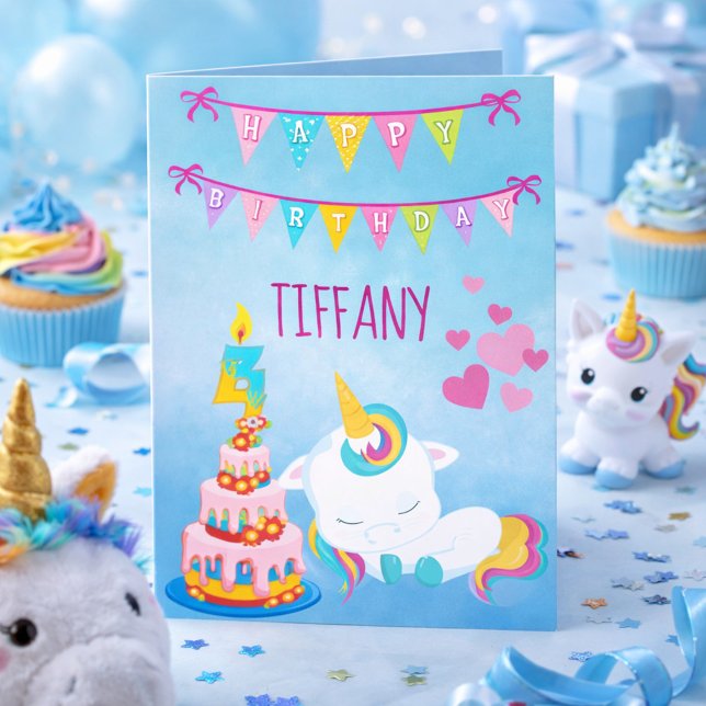 Her Unicorn Magical 4th Birthday Card (Creator Uploaded)