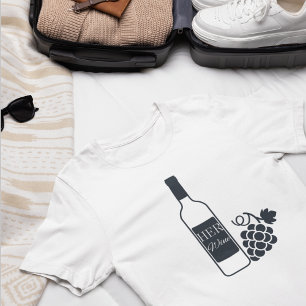 Her Wine, For Couple, Spouse, Fun, Simple Stylish T-Shirt