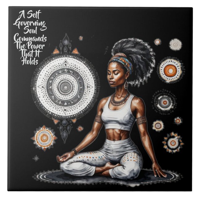 Her Wisdom Self Govern Ceramic Tile (Front)