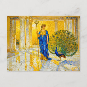 Hera with Peacock and Sceptre in Grand Temple Hall Postcard