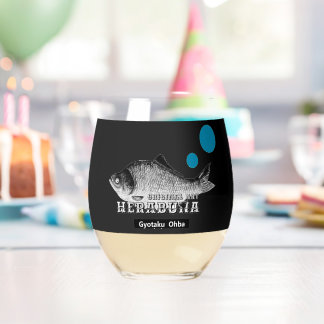 Herabna Thank and pray for all life. Stemless Wine Glass