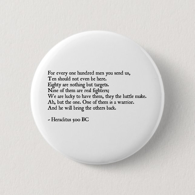 Heraclitus Quote 6 Cm Round Badge (Front)