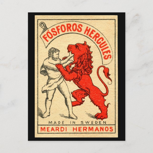 Herakles Fights the Nemean Lion Postcard (Front)