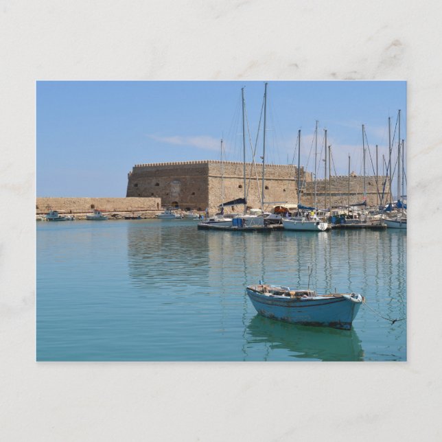 Heraklion Crete Harbour Fort Postcard (Front)