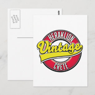 Heraklion Crete Travel logo Postcard