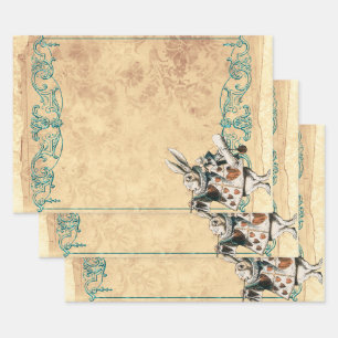Herald White Rabbit Alice in Wonderland Wrapping Paper Sheet