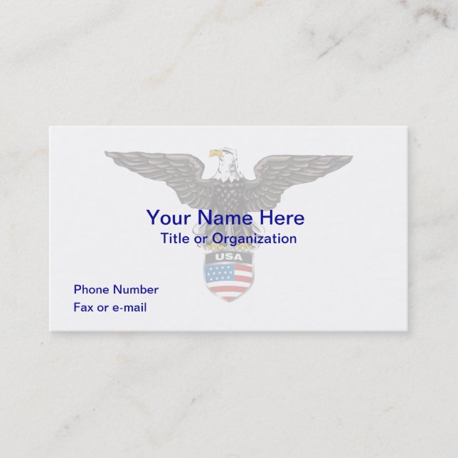Heraldic American Bald Eagle Business Card (Front)