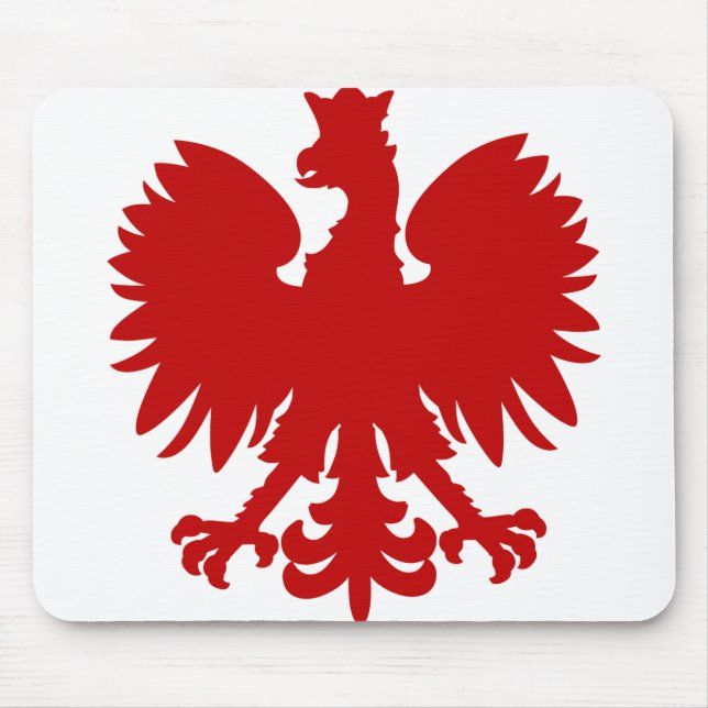 Heraldic Animal Eagle Red Silhouette Crown Mouse Pad (Front)