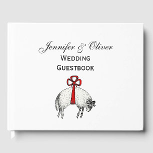 Heraldic Banded Fleece Ram Sheep Crest Emblem Guest Book