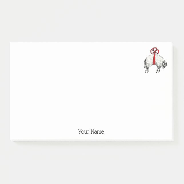 Heraldic Banded Fleece Ram Sheep Crest Emblem Post-it Notes (Front)