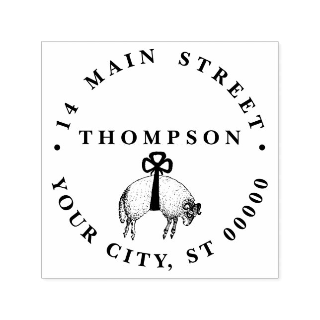 Heraldic Banded Fleece Ram Sheep Crest Emblem Self-inking Stamp (Design)