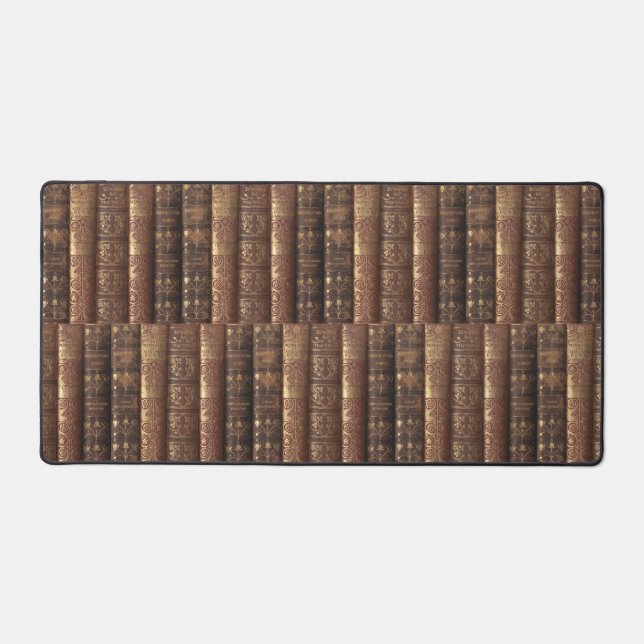 Heraldic Beautiful Book Spines (Dumas) Desk Mat (Front)