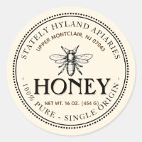 Heraldic Bee Single Origin Honey Label
