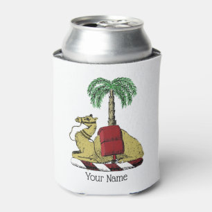 Heraldic Camel Palm Tree Colour Coat of Arms Can Cooler