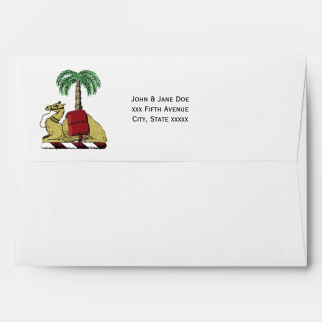 Heraldic Camel Palm Tree Colour Coat of Arms Envelopes (Back (Top Flap))