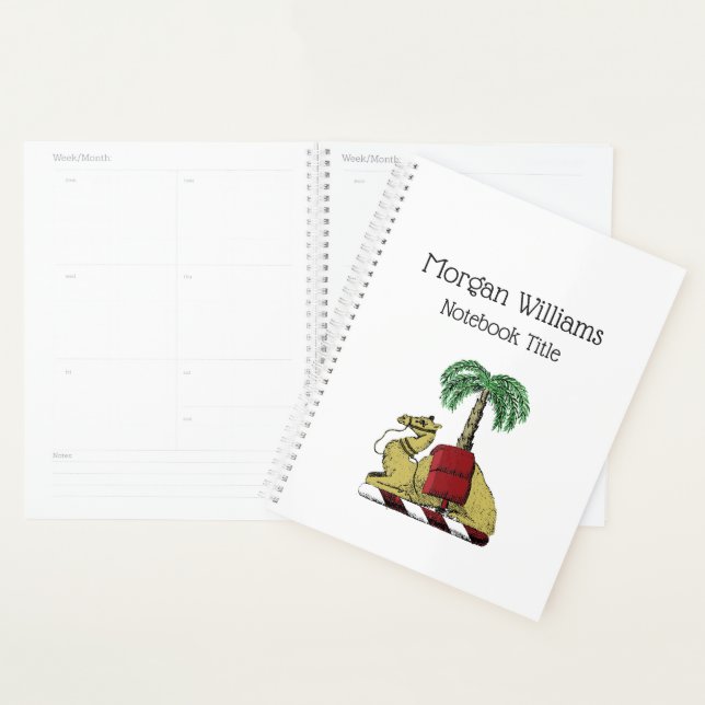 Heraldic Camel Palm Tree Colour Coat of Arms Planner (Display)