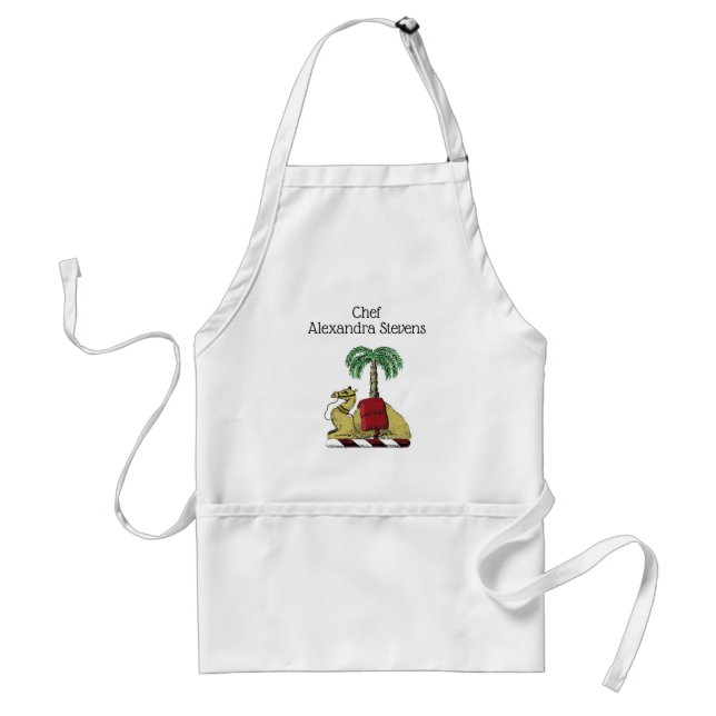 Heraldic Camel Palm Tree Colour Coat of Arms Standard Apron (Front)