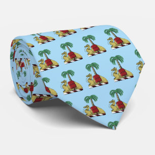 Heraldic Camel Palm Tree Colour Coat of Arms Tie