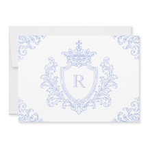 Heraldic Crest Blue Catholic Baptism Initial