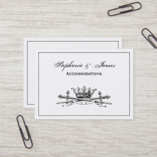 Heraldic Crown Crossed Swords Sabres Emblem Crest Business Card