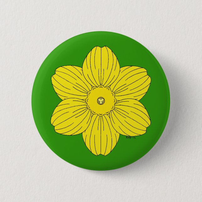 Heraldic Daffodil 6 Cm Round Badge (Front)