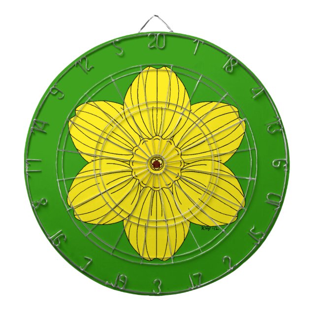 Heraldic Daffodil Dartboard (Front)
