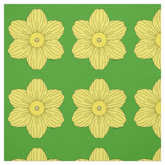 Heraldic Daffodil Fabric (Swatch)