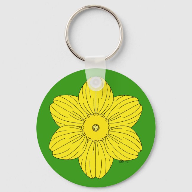 Heraldic Daffodil Key Ring (Front)