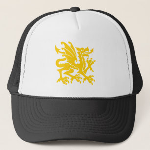 Heraldic Dragon 01 - Amber Trucker Hat