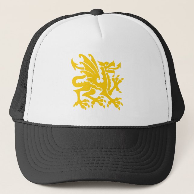 Heraldic Dragon 01 - Amber Trucker Hat (Front)
