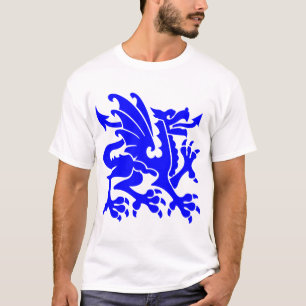 Heraldic Dragon 01 - Blue T-Shirt