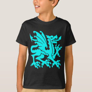 Heraldic Dragon 01 - Cyan T-Shirt