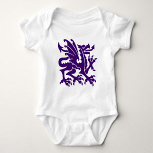 Heraldic Dragon 01 - Deep Purple Baby Bodysuit