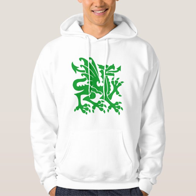 Heraldic Dragon 01 - Grass Green Hoodie (Front)