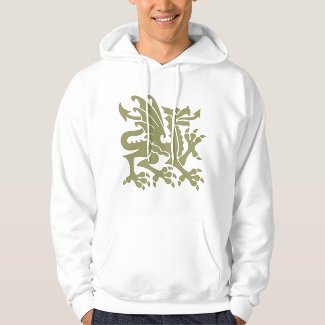 Heraldic Dragon 01 - Khaki Hoodie (Front)