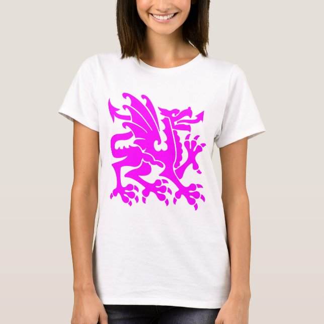 Heraldic Dragon 01 - Magenta T-Shirt (Front)