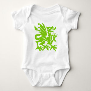 Heraldic Dragon 01 - Martian Green Baby Bodysuit