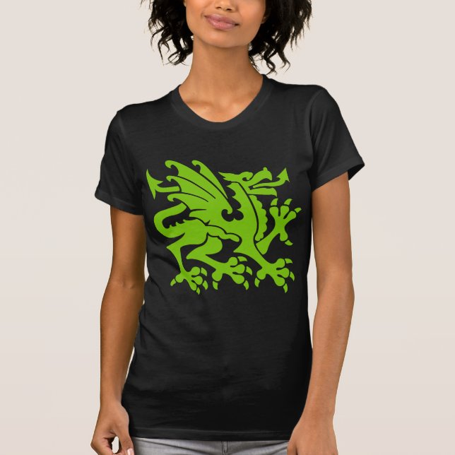 Heraldic Dragon 01 - Martian Green T-Shirt (Front)