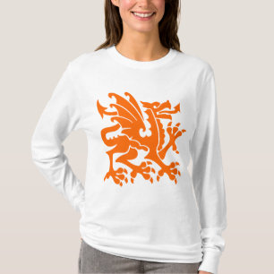 Heraldic Dragon 01 - Orange T-Shirt