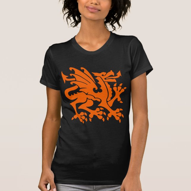 Heraldic Dragon 01 - Orange T-Shirt (Front)