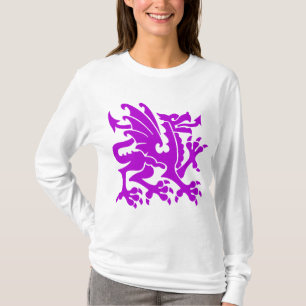Heraldic Dragon 01 - Purple T-Shirt