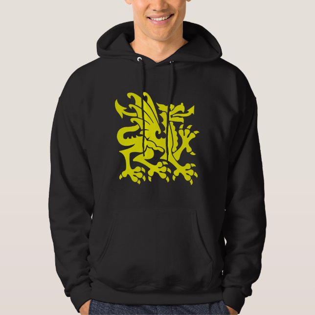 Heraldic Dragon 01 - Yellow Hoodie (Front)