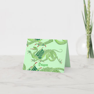 Heraldic Dragon (Green) - Greeting Card