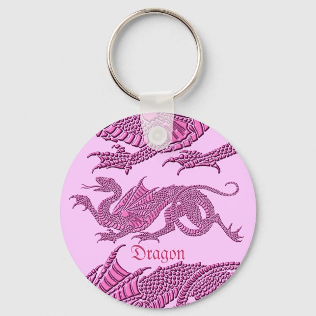 Heraldic Dragon (Pink) - Keychain (Front)